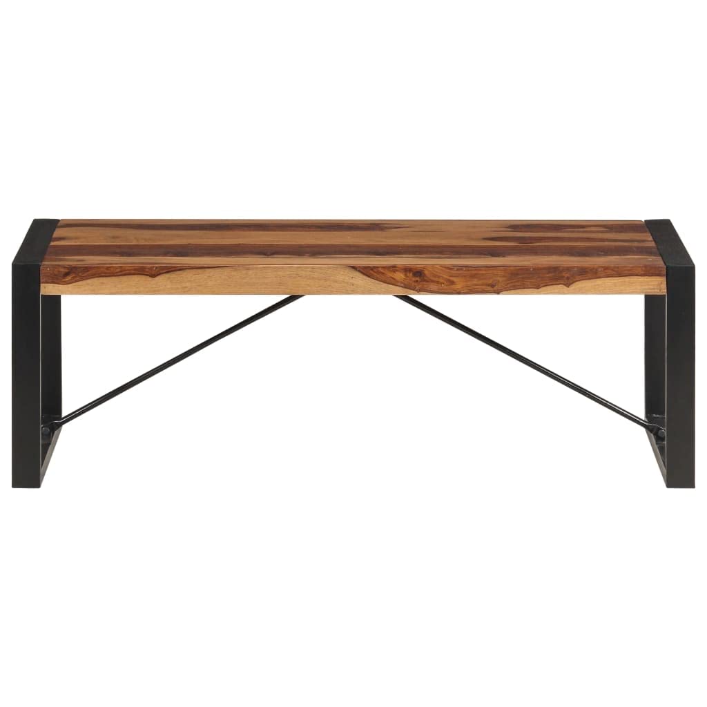Brown Sheesham Wood Coffee Table with Steel Legs V85359