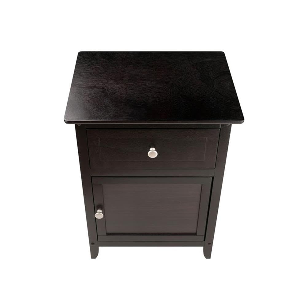 2 Piece Wood Nightstand Set with Cabinet and Drawer X6933