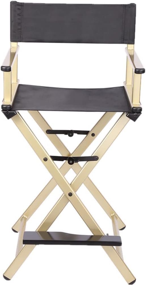 Black Aluminum Folding Director's Chair with Footrest B2716