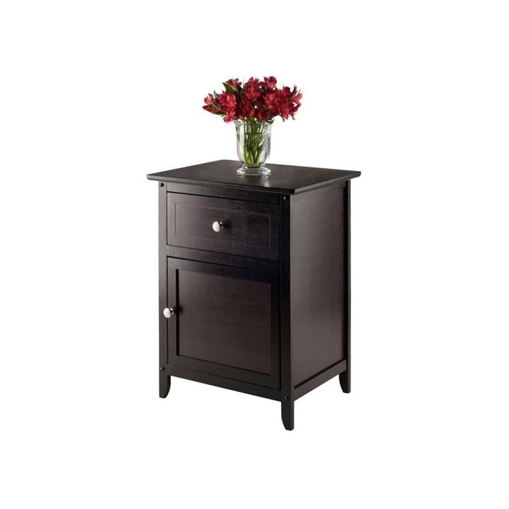 2 Piece Wood Nightstand Set with Cabinet and Drawer X6933