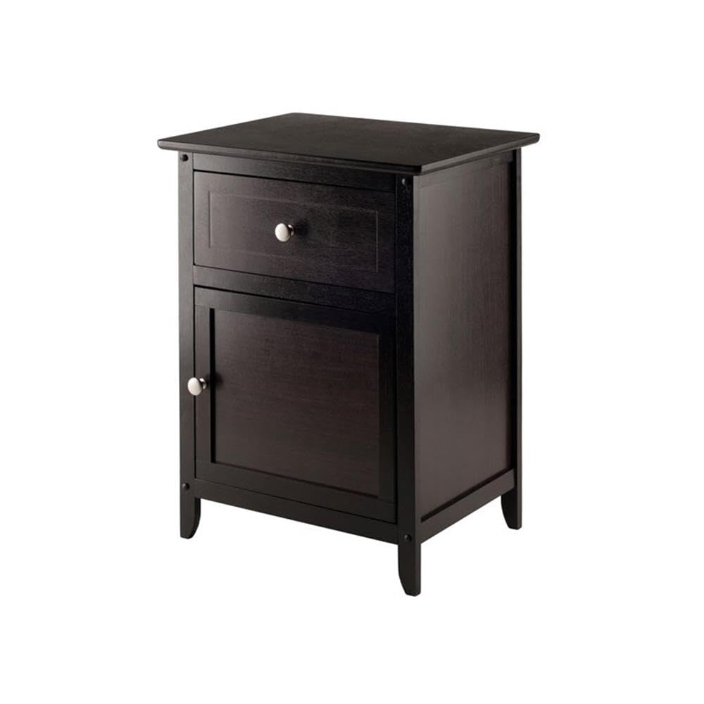 2 Piece Wood Nightstand Set with Cabinet and Drawer X6933