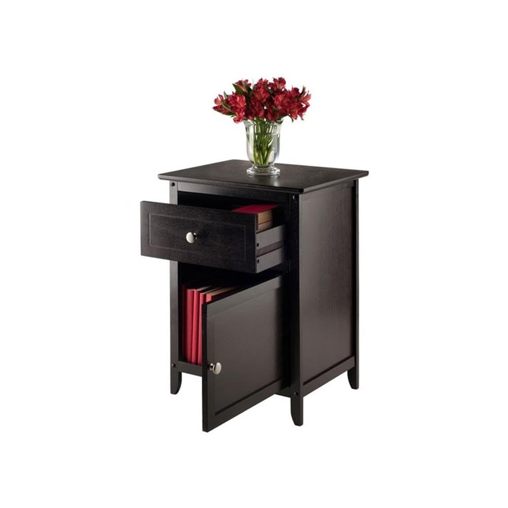 2 Piece Wood Nightstand Set with Cabinet and Drawer X6933
