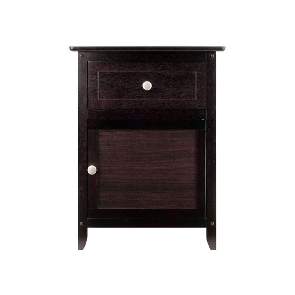 2 Piece Wood Nightstand Set with Cabinet and Drawer X6933