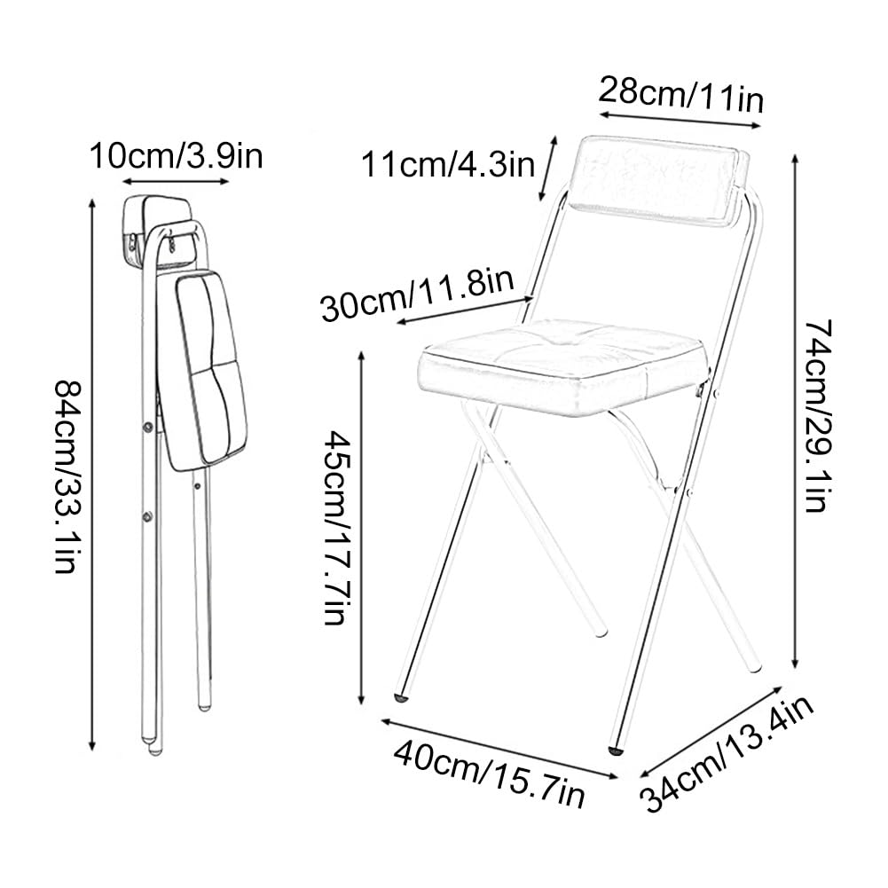 Cushioned Folding Bar Stool with Backrest Y9833