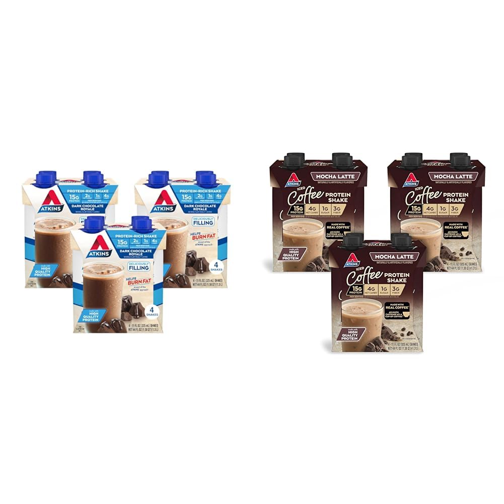 Dark Chocolate Mocha Latte Protein Shake, 15g Protein, 4g Net Carb, 1g Sugar I9839