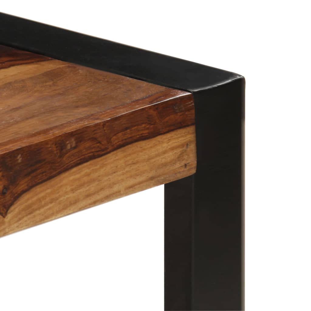 Brown Sheesham Wood Coffee Table with Steel Legs V85359