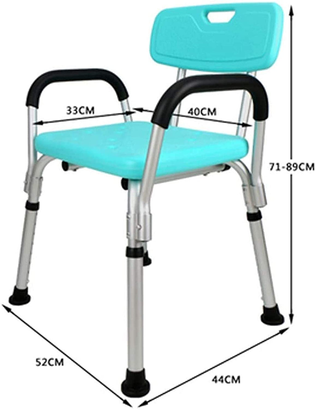 Adjustable Non Slip Padded Shower Chair with Back and Arms X1762