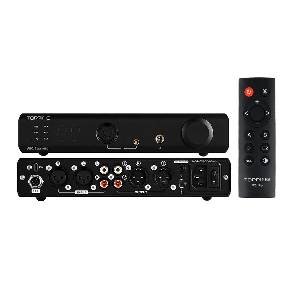 Balanced Headphone Amplifier Desktop Headphone Amp Preamp with Remote Control Black I850619