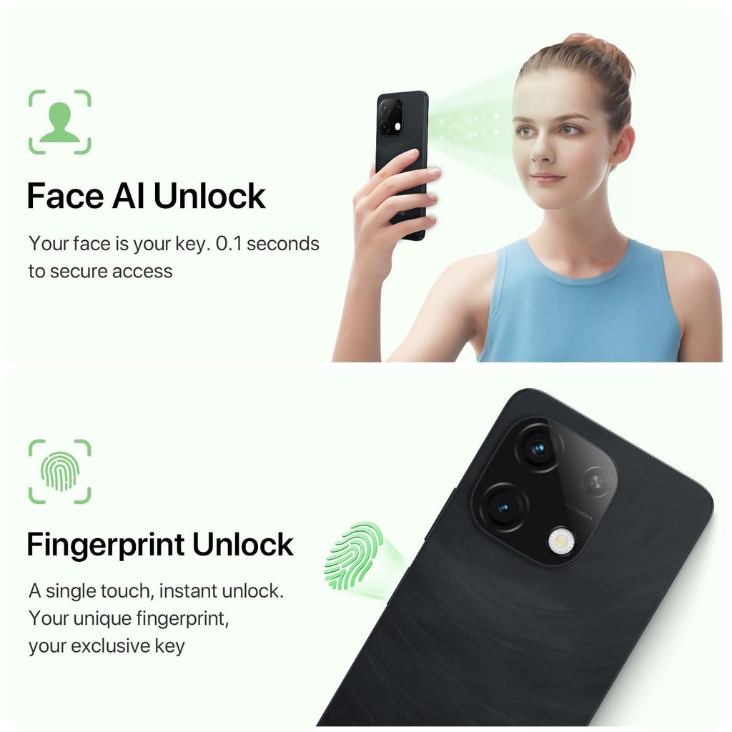Unlocked Android 14 Smartphone 256GB Octa-Core 6.75" HD+ 5000mAh 4G Dual SIM W67157