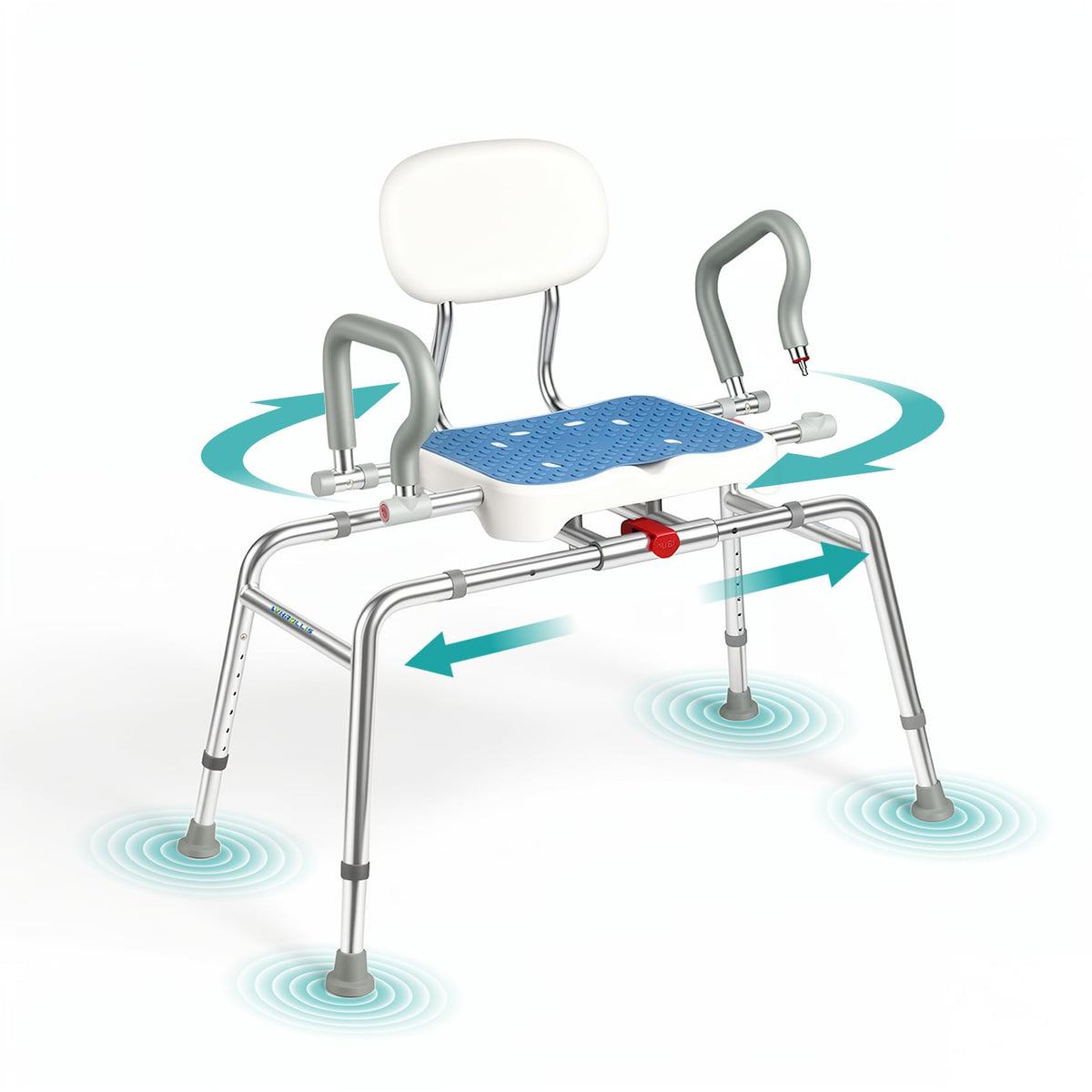 Sliding Shower Chair with Swivel Seat D734