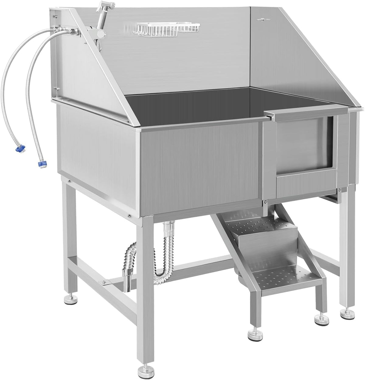 38" Stainless Steel Dog Grooming Tub with Ramp I717