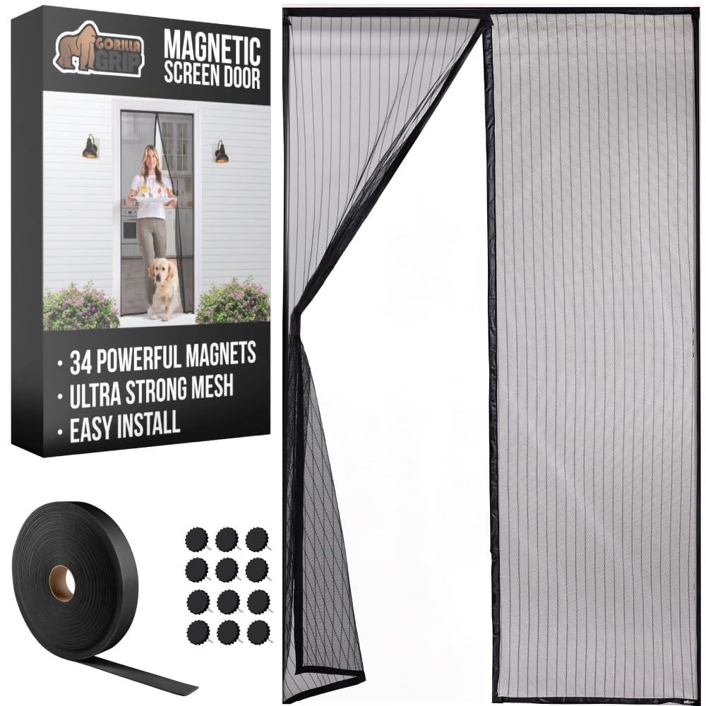 Magnetic Screen Door Black 38Wx82H T311