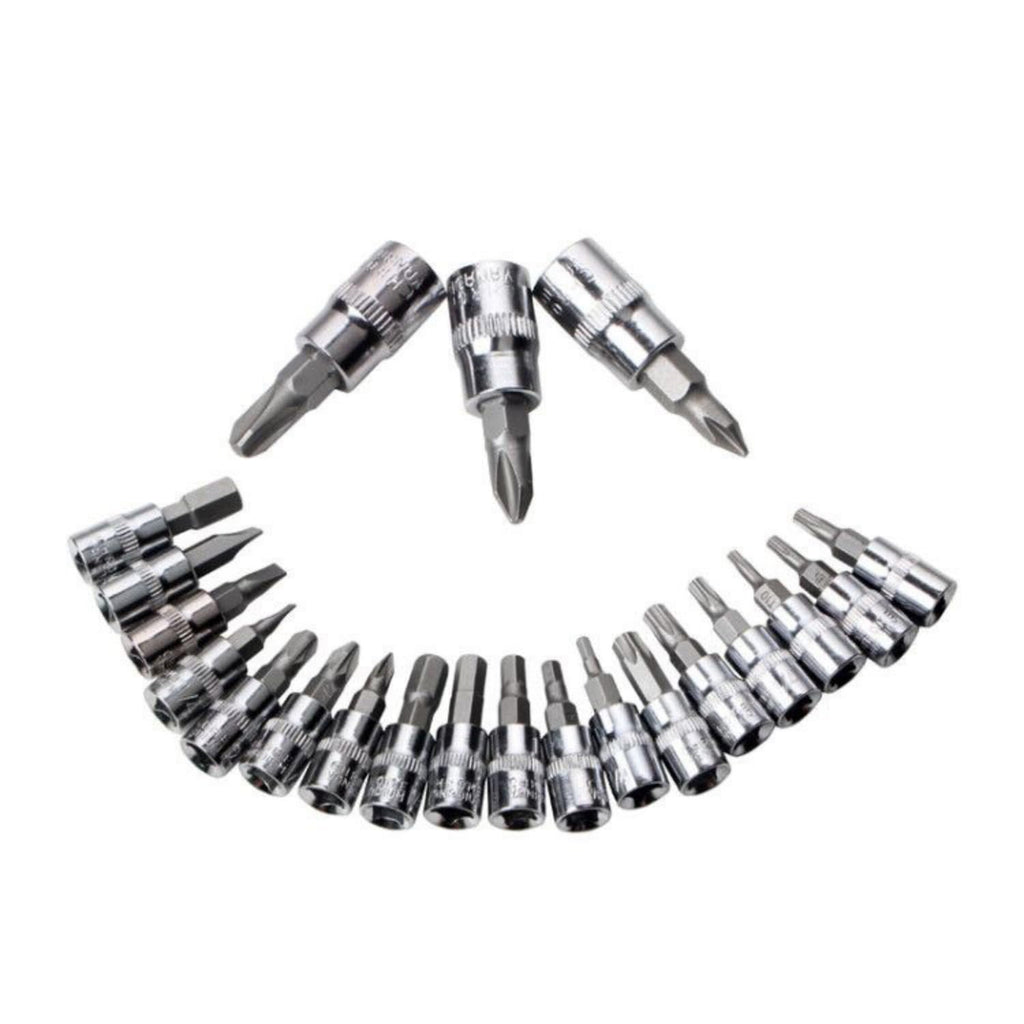 46 Pieces Mechanic Tool Kit 1/4” Ratchet Socket Wrench Set with Storage Case J51137