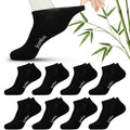 8 Pairs Bamboo Viscose Diabetic Ankle Socks Black Size 6-9 X7176