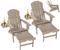 Folding Adjustable Adirondack Chair with Ottoman Set of 2 Z227