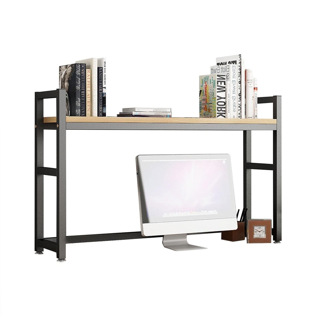 White Wood and Metal Desktop Bookcase I66581