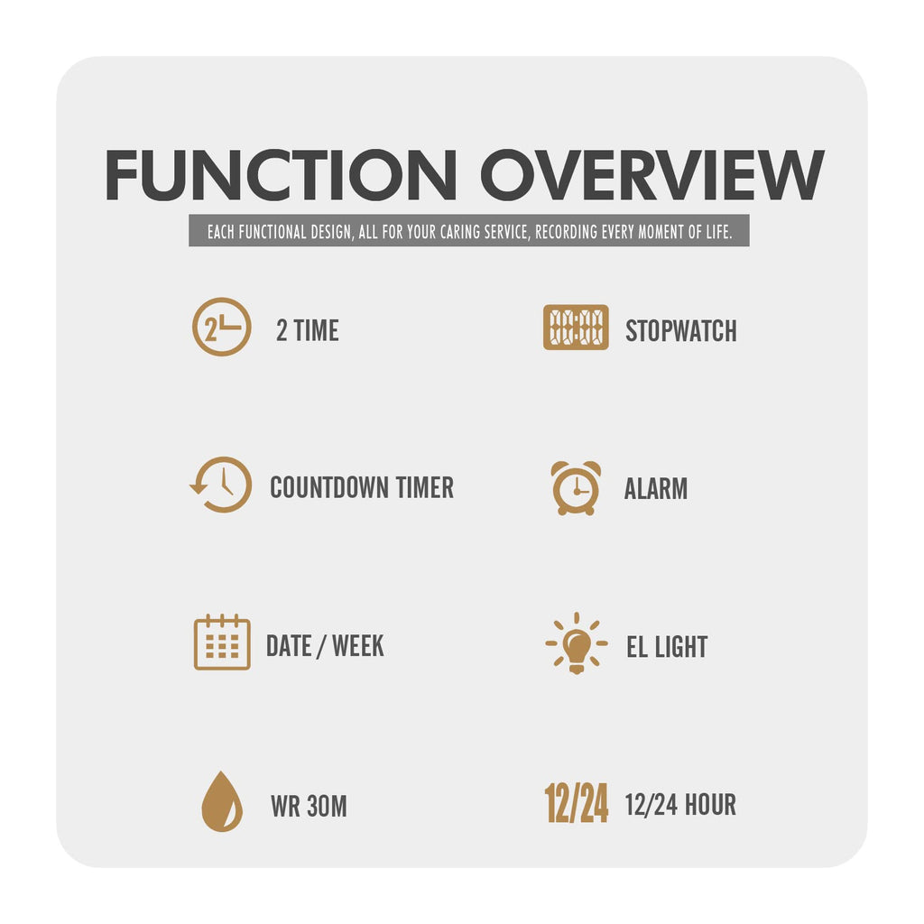 Men's Multifunctional Electronic Outdoor Sports Watch EL Light Large Digital Display Stainless Steel A2336