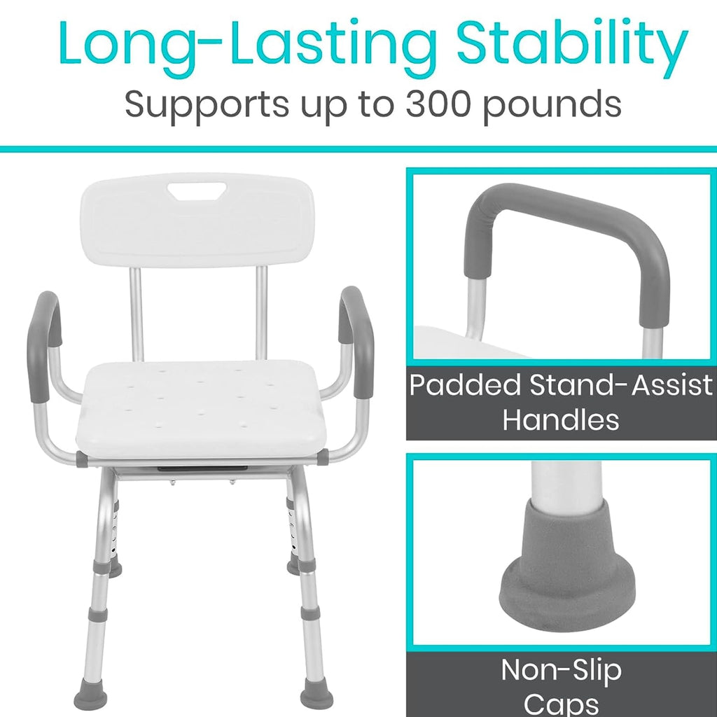Swivel Shower Chair with Removable Back & Arms Q31537