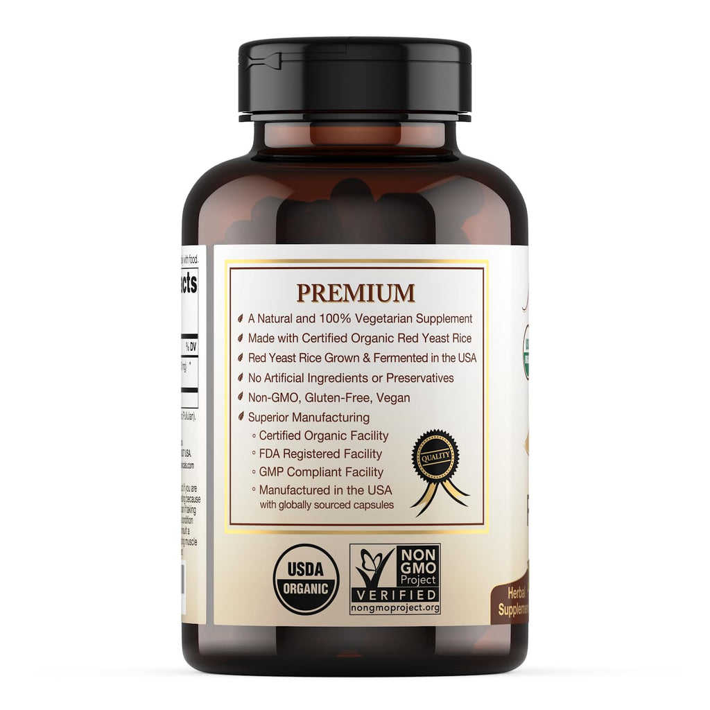 Organic Red Yeast Rice Supplement, 120 Capsules H78408