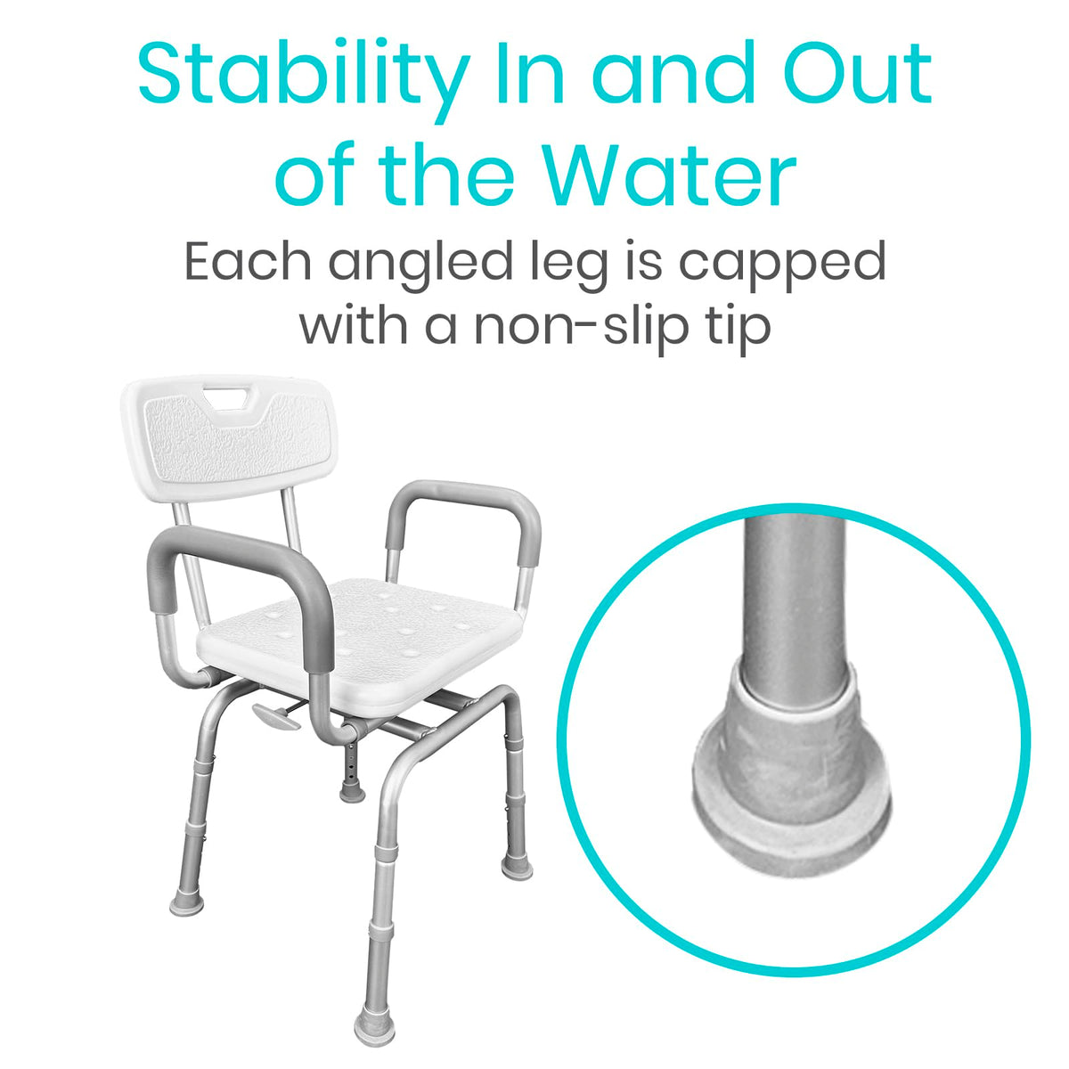 Swivel Shower Chair with Removable Back & Arms Q31537
