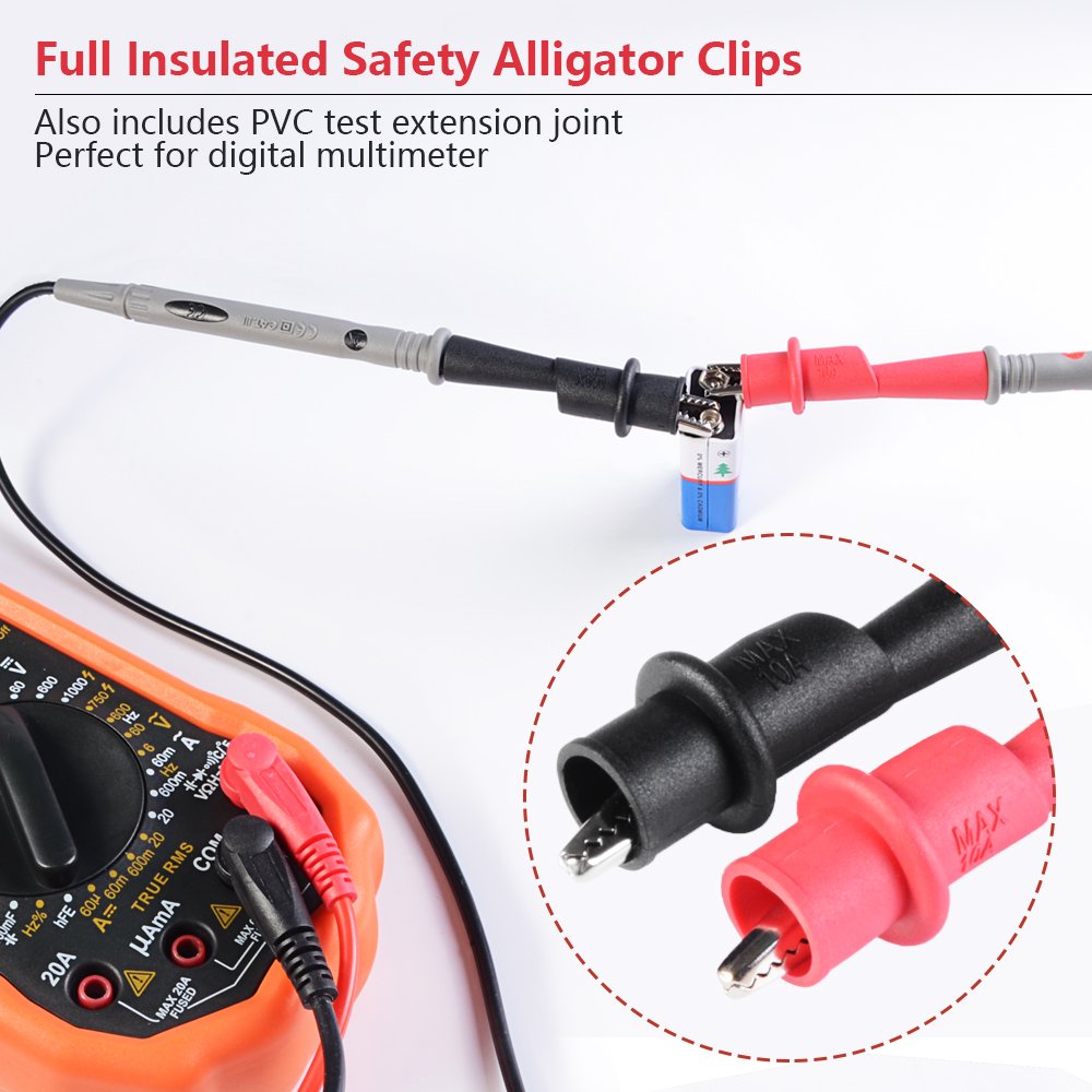 Multimeter Test Leads Set with Alligator Clips K4570