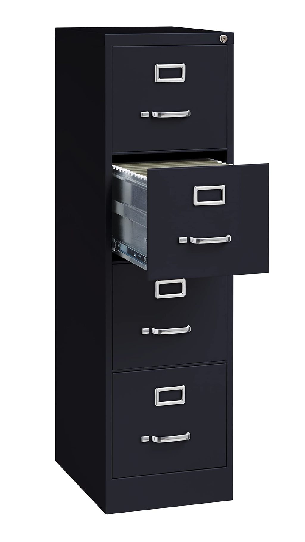 4 Drawer Letter Width Vertical File Cabinet Black O1476