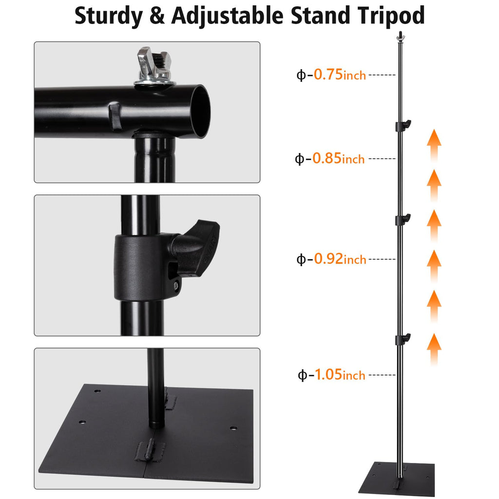 Adjustable Photography Backdrop Stand Kit 10ft x 8.5ft with Clamps and Carrying Bag V969001