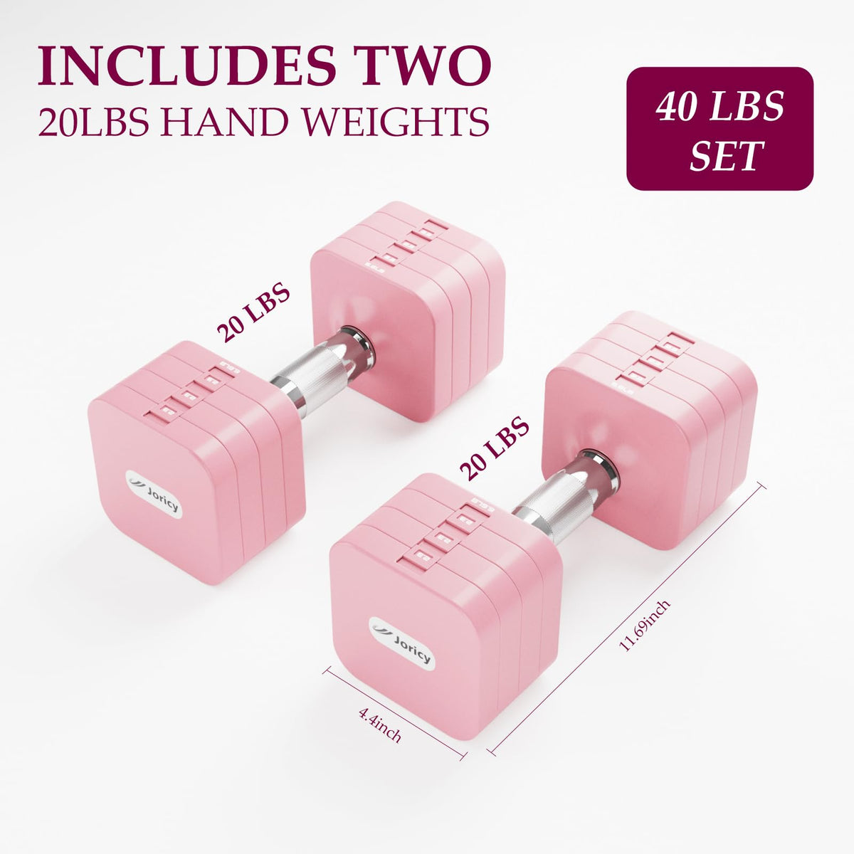Adjustable Dumbbell Set 10LBS 20LBS 25LBS Set of 2 C244498