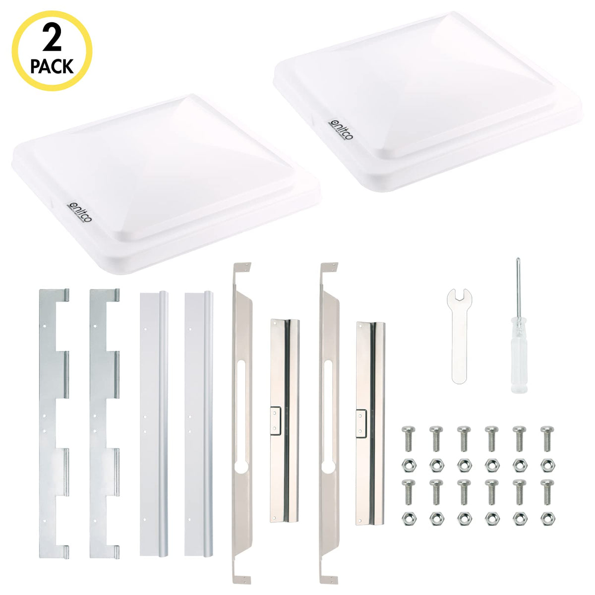 White RV Vent Lid Replacements 2-Pack V1308