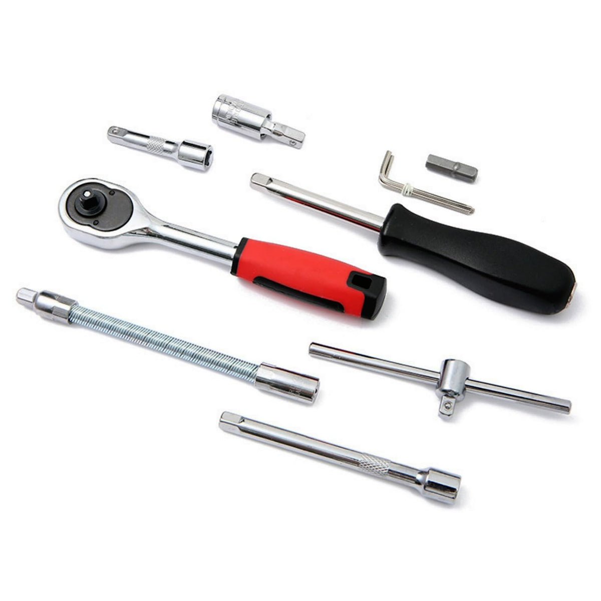 46 Pieces Mechanic Tool Kit 1/4” Ratchet Socket Wrench Set with Storage Case J51137