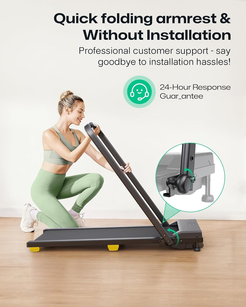 Manual Incline 2.5HP Portable Walking Treadmill Y656
