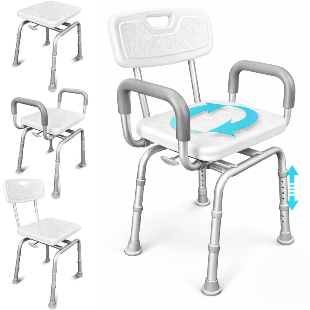 Swivel Shower Chair with Removable Back & Arms Q31537