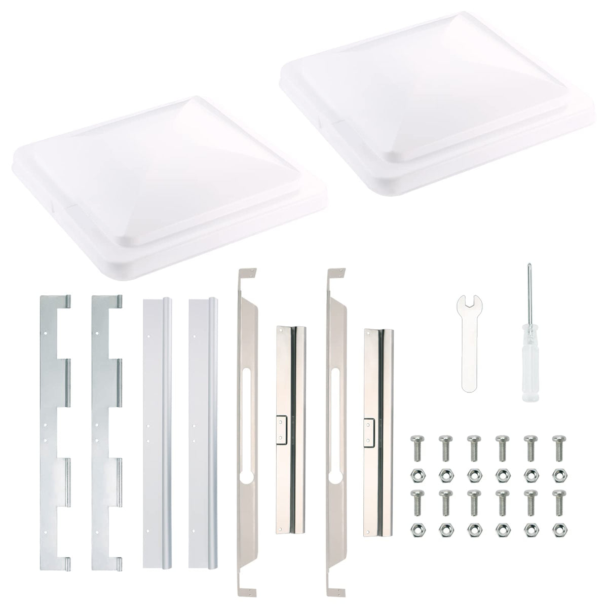 White RV Vent Lid Replacements 2-Pack V1308