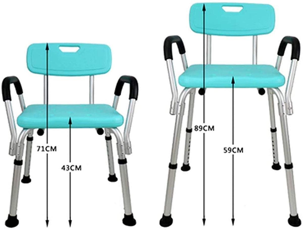 Adjustable Non Slip Padded Shower Chair with Back and Arms X1762