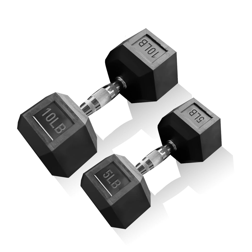 15 lb-550 lb Rubber Hex Dumbbell Set T692