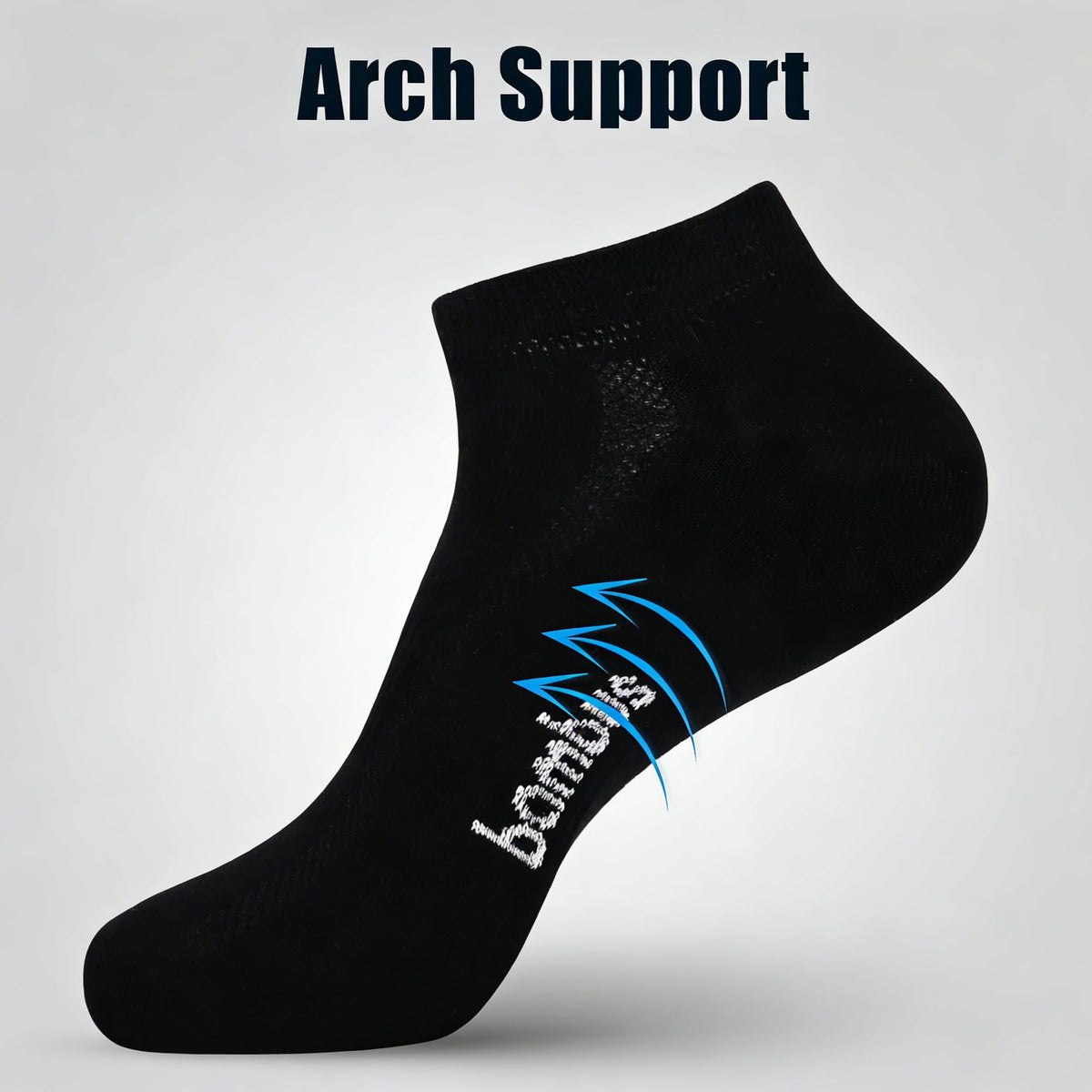 8 Pairs Bamboo Viscose Diabetic Ankle Socks Black Size 6-9 X7176