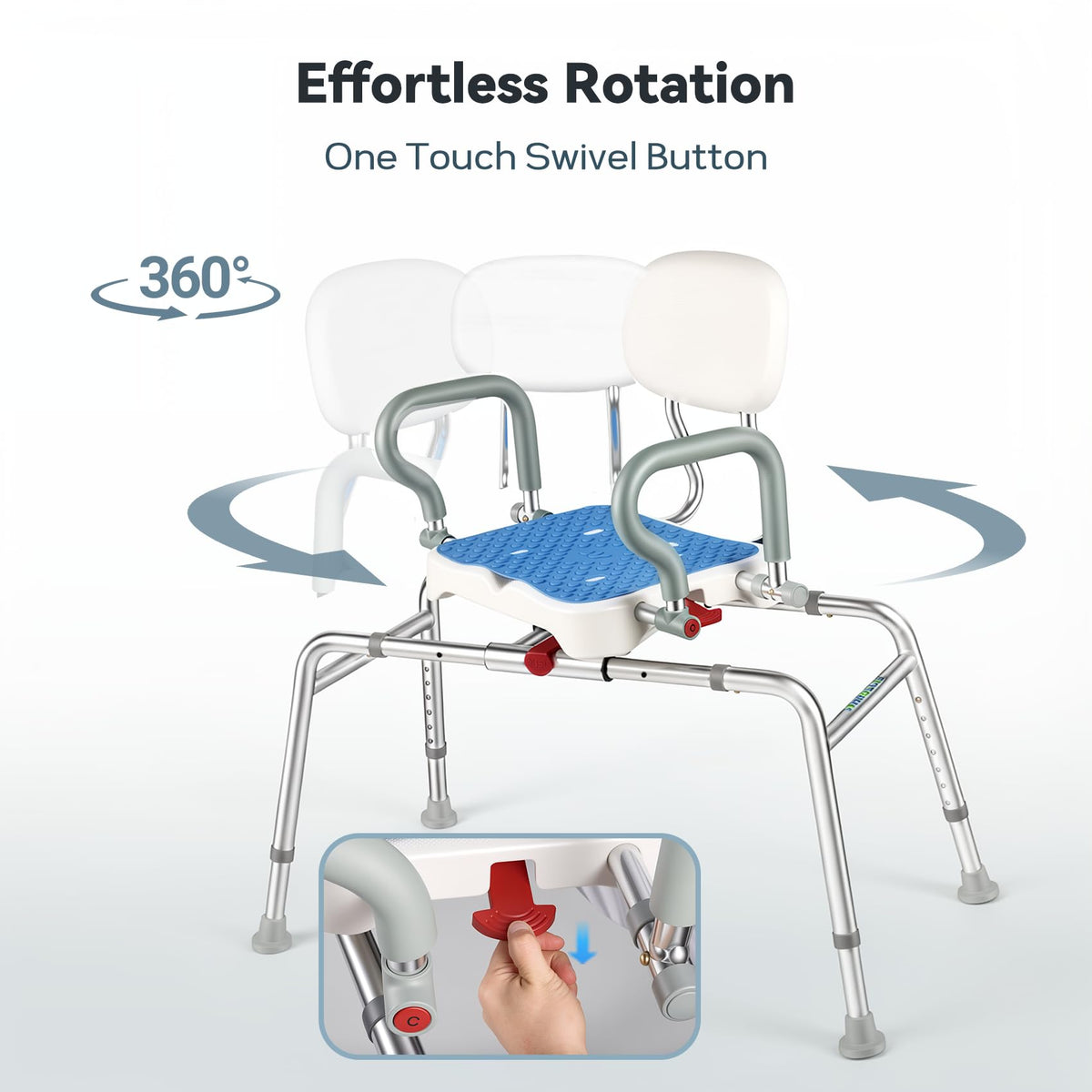 Sliding Shower Chair with Swivel Seat D734