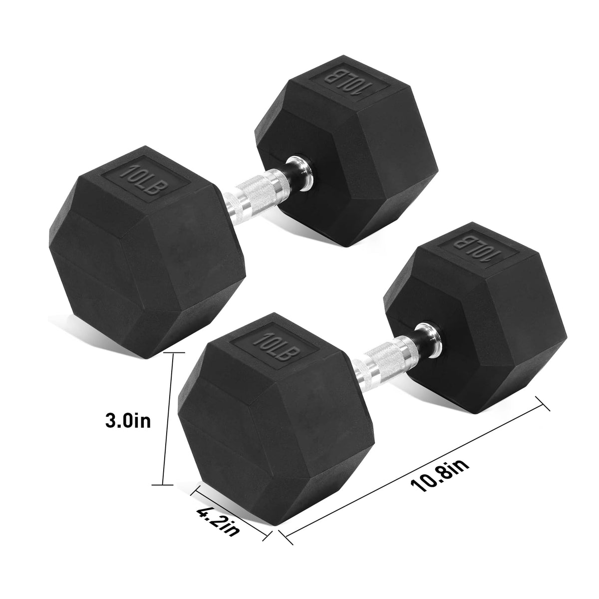 15 lb-550 lb Rubber Hex Dumbbell Set T692