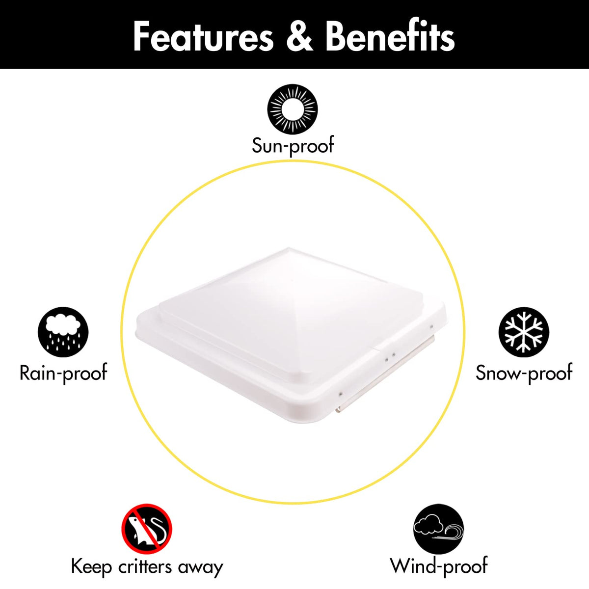 White RV Vent Lid Replacements 2-Pack V1308