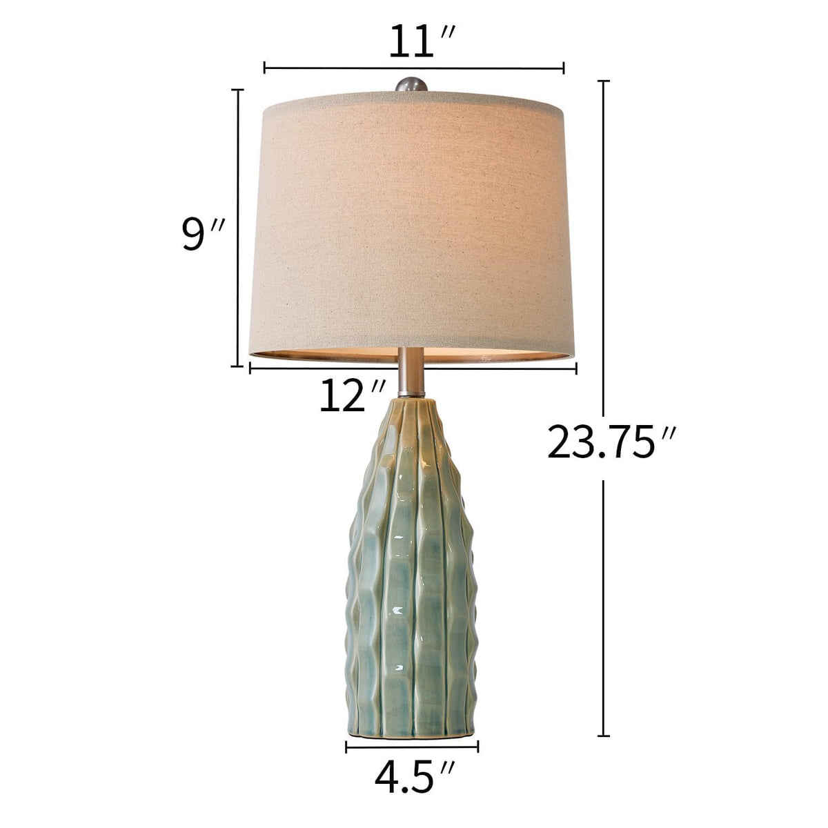 Ceramic Table Lamps Set of 2 Green F9689