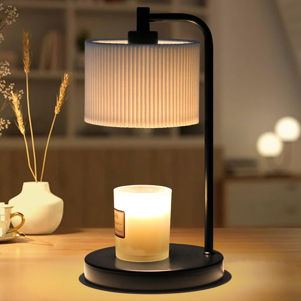Dimmable Candle Warmer Lamp with Timer and Bulbs Black T3299