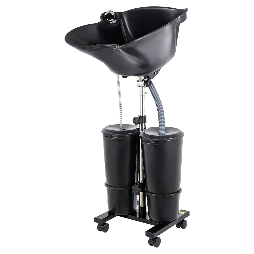 Portable Height & Angle Adjustable Shampoo Bowl with Electric Pump & 2 Bucket S29270