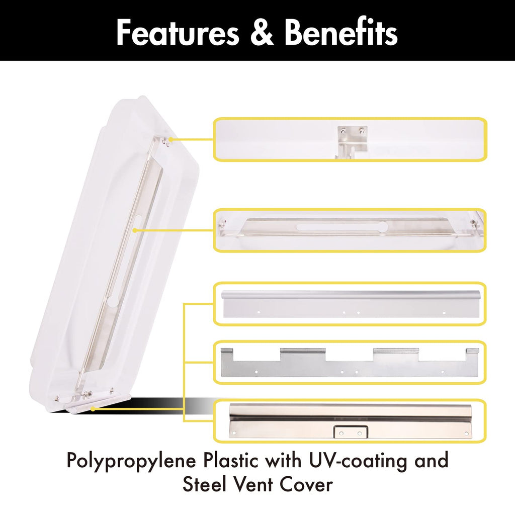 White RV Vent Lid Replacements 2-Pack V1308