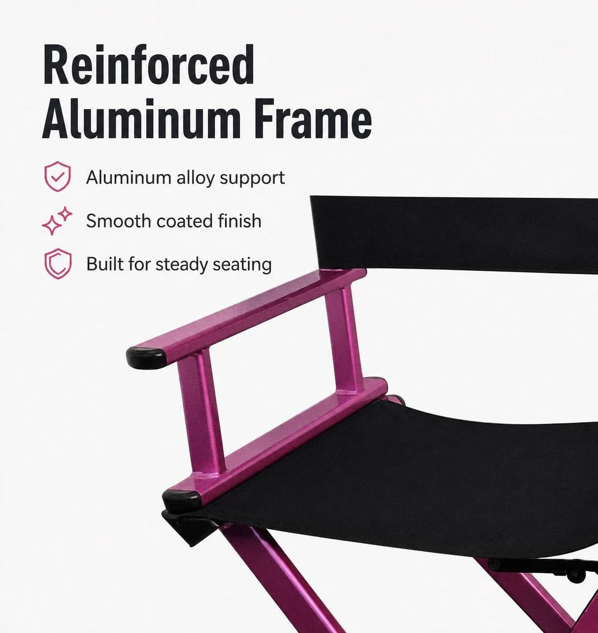 Foldable Adjustable Height Director Chair with Headrest V47784