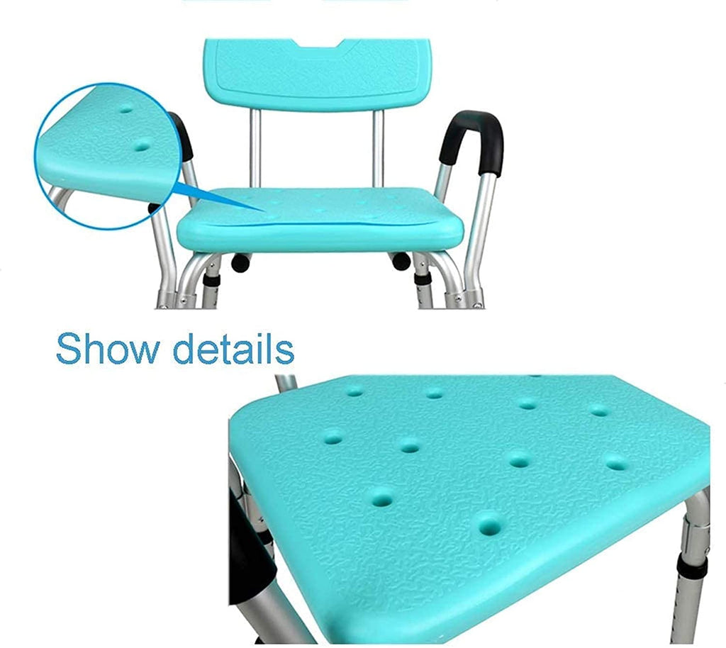 Adjustable Non Slip Padded Shower Chair with Back and Arms X1762