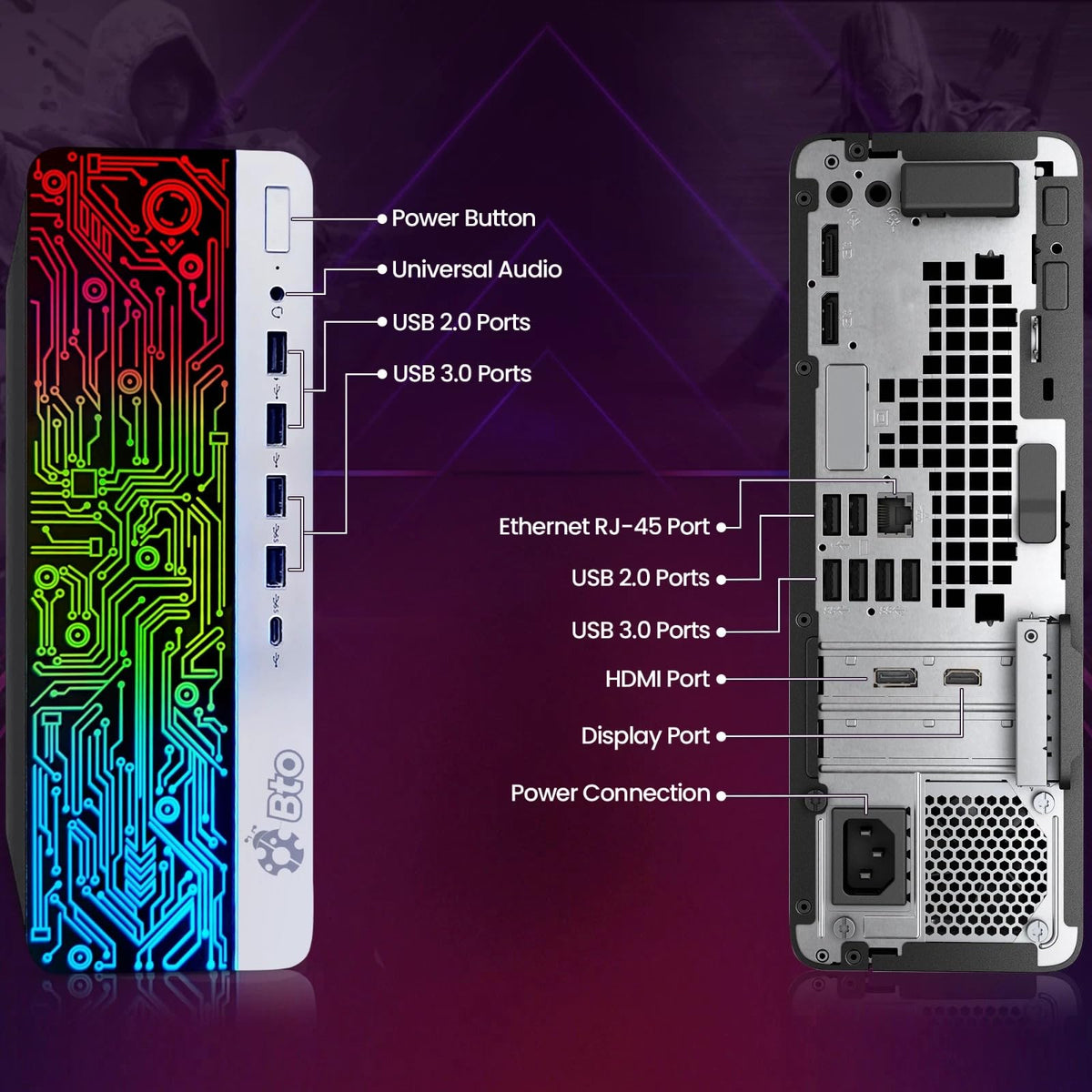 RGB Gaming Desktop PC Intel i5 16GB DDR4 512GB SSD GeForce GT 1030 T62451