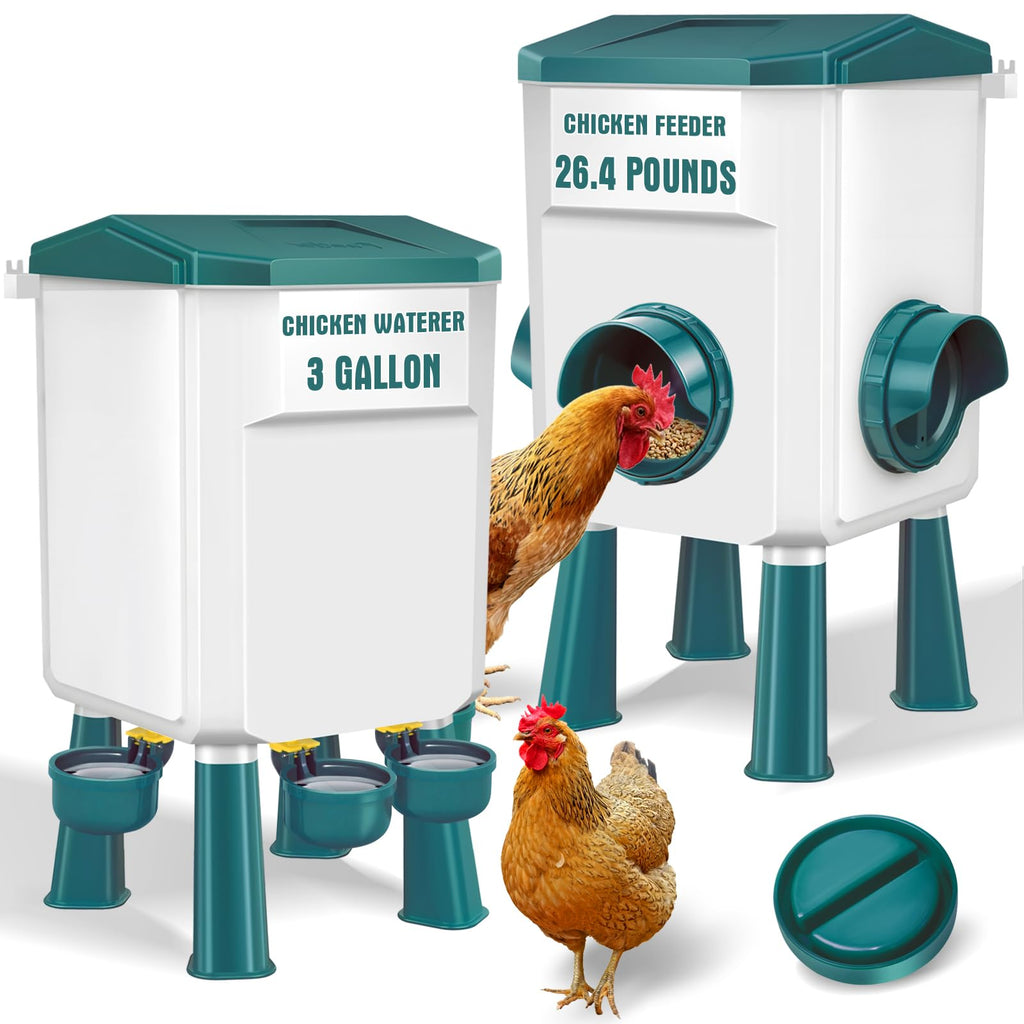 Chicken Feeder and Waterer Set 3 Gallon C605