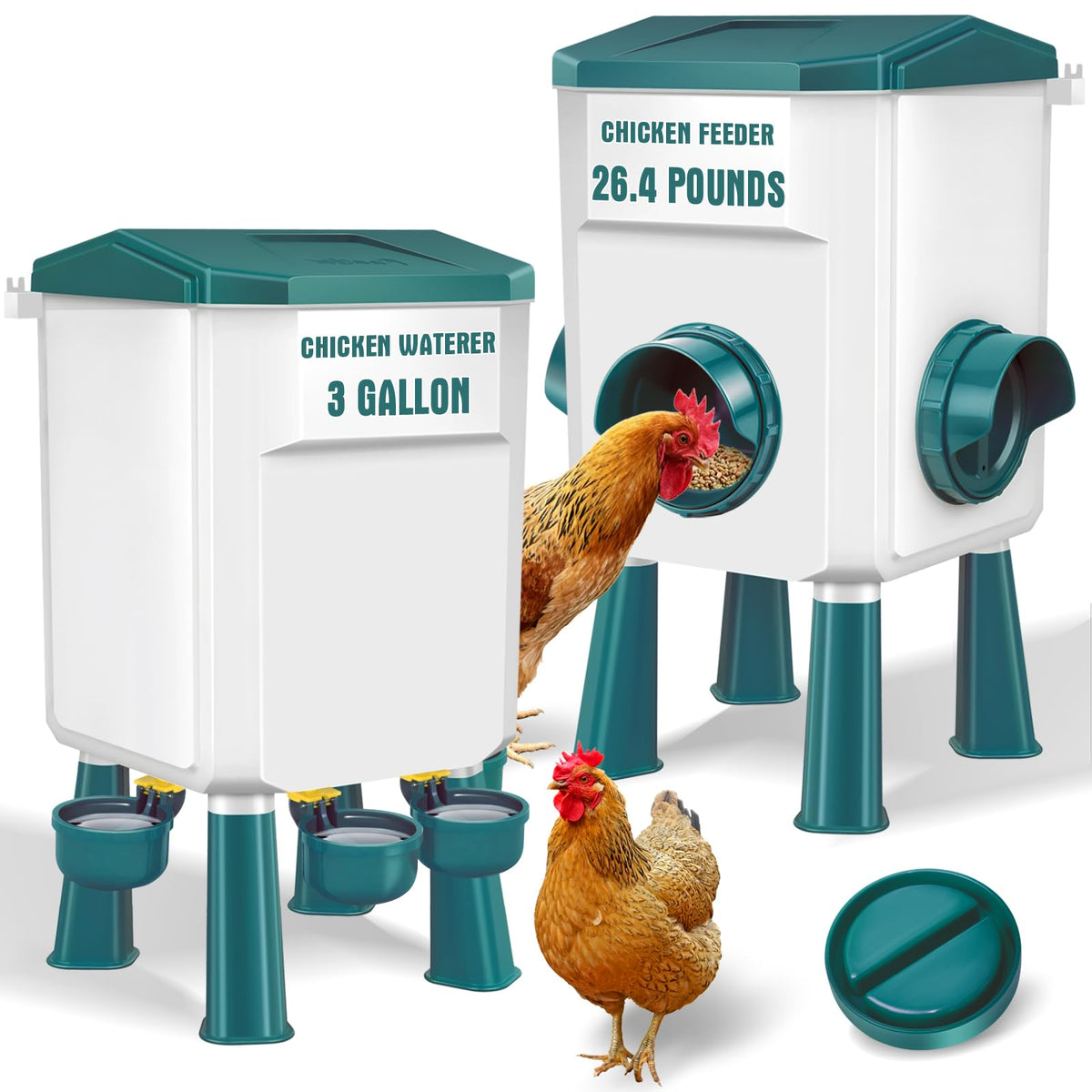 Chicken Feeder and Waterer Set 3 Gallon C605