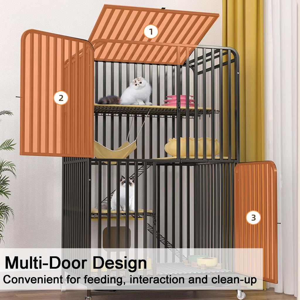 High Carbon Steel 4-Tier Cat Kennel P35613