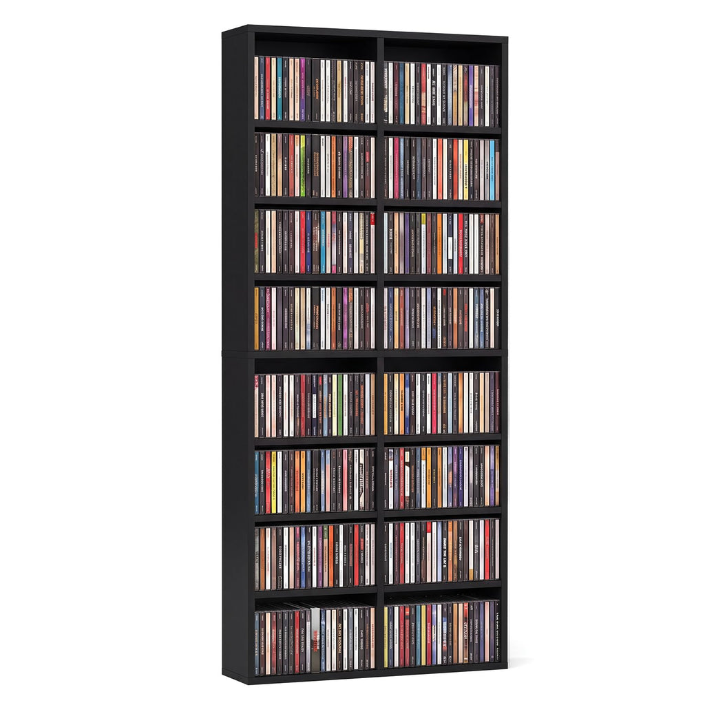 Black 16 Shelf CD DVD Rack N576